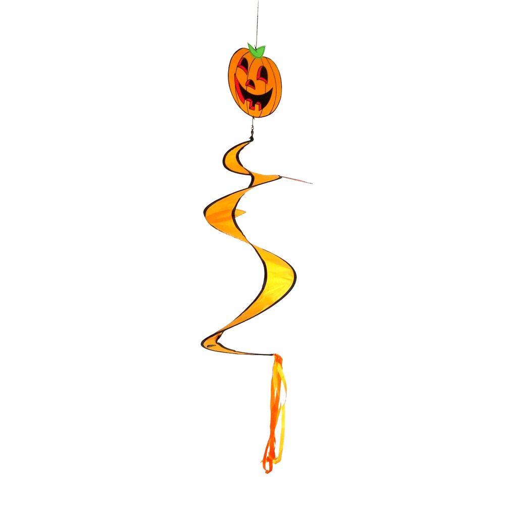 Vintage Halloween Pumpkin Spiral Wind Spinner Decor